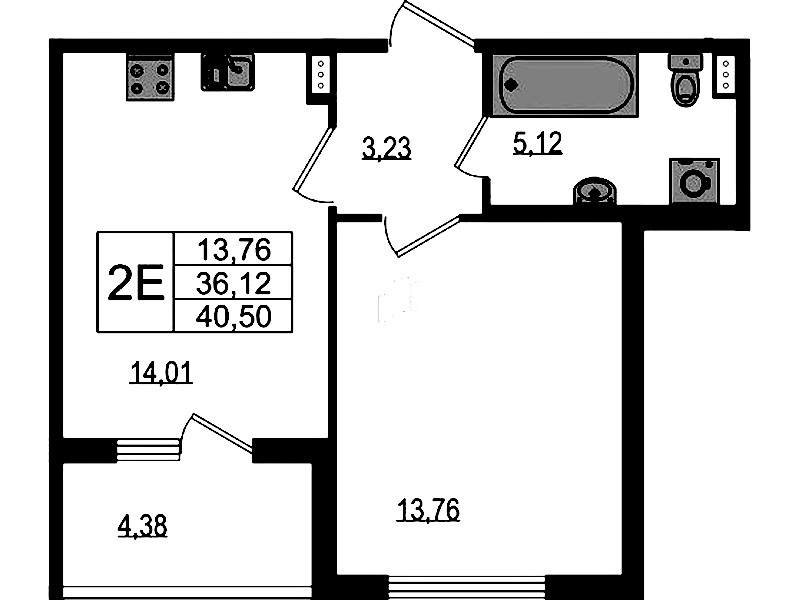 1-комнатная квартира 36.12 м², 1/4 эт., ЖК «Любоград в Стрельне»